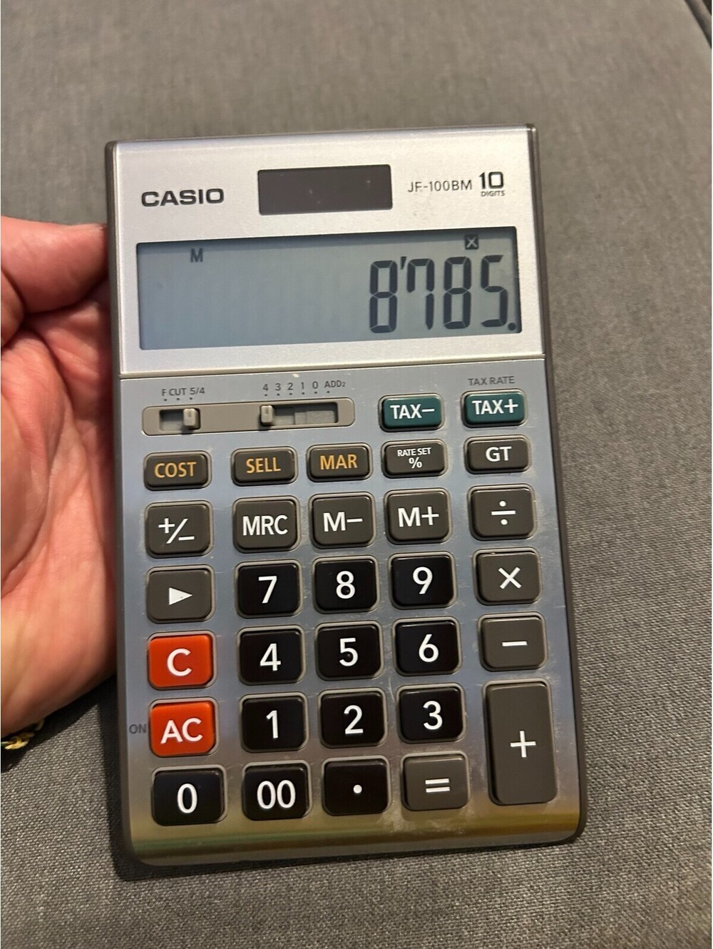 Casio JF-100BM 10-Digit Desktop Calculator Tax Cost Sell Margin Excellent Cond